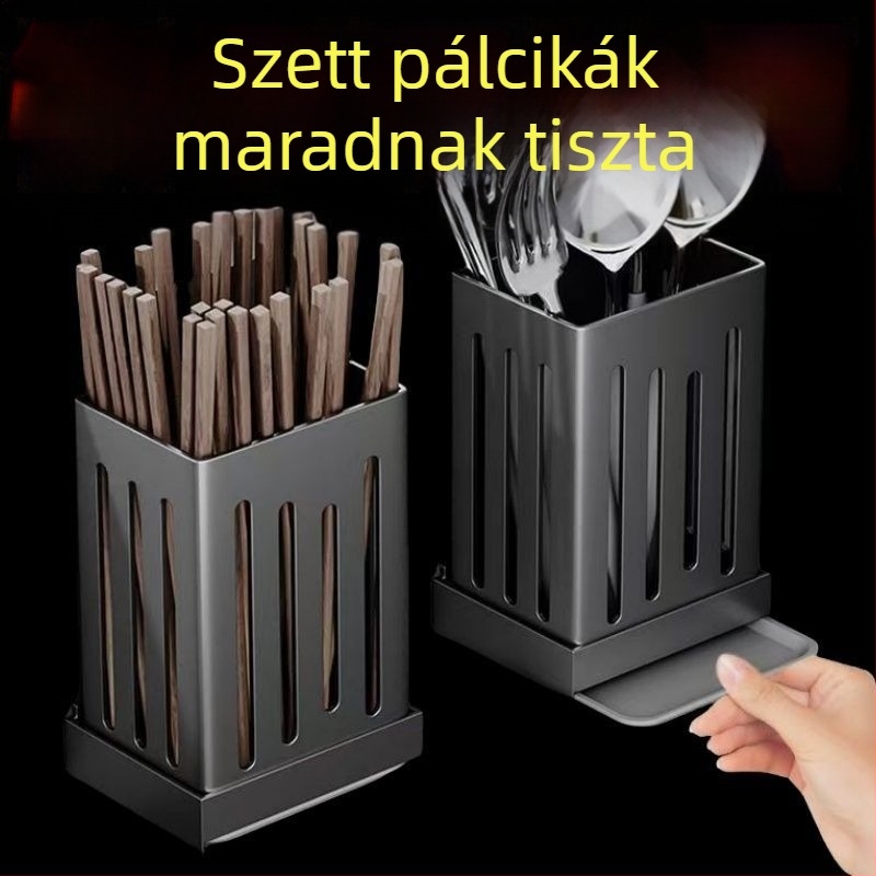 Fali szerelhető konyhai eszköztároló kosár, PP anyag, modell 111000223