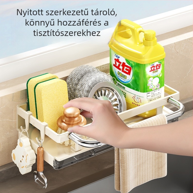 Fali konyhai törölközőtartó csöpögő tálcával, többfunkciós, szénacélból, falra szerelhető, 2017 nyári bevezető
