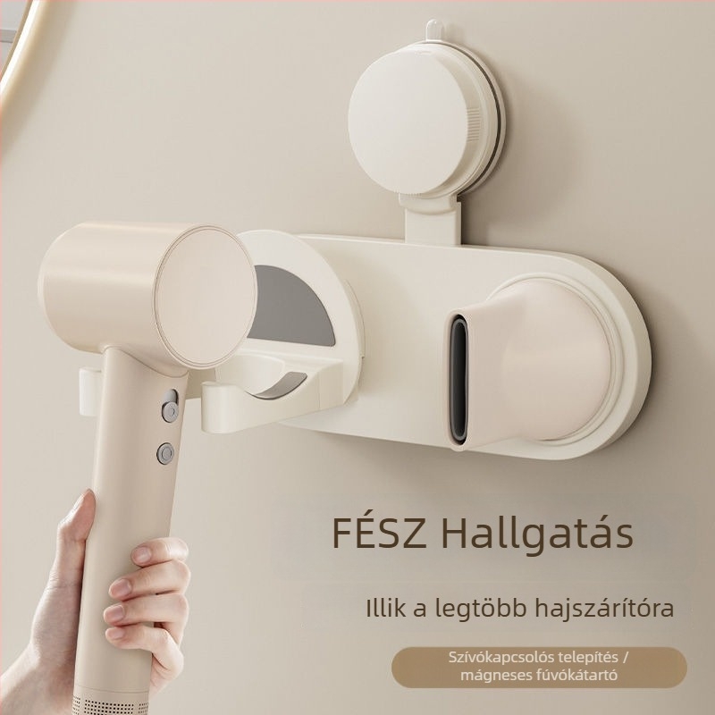 Műanyag hajszárító tartó szívófejes falra szerelhető, perforált kialakítás, CE tanúsítvány, termékkód Pxx695738122989