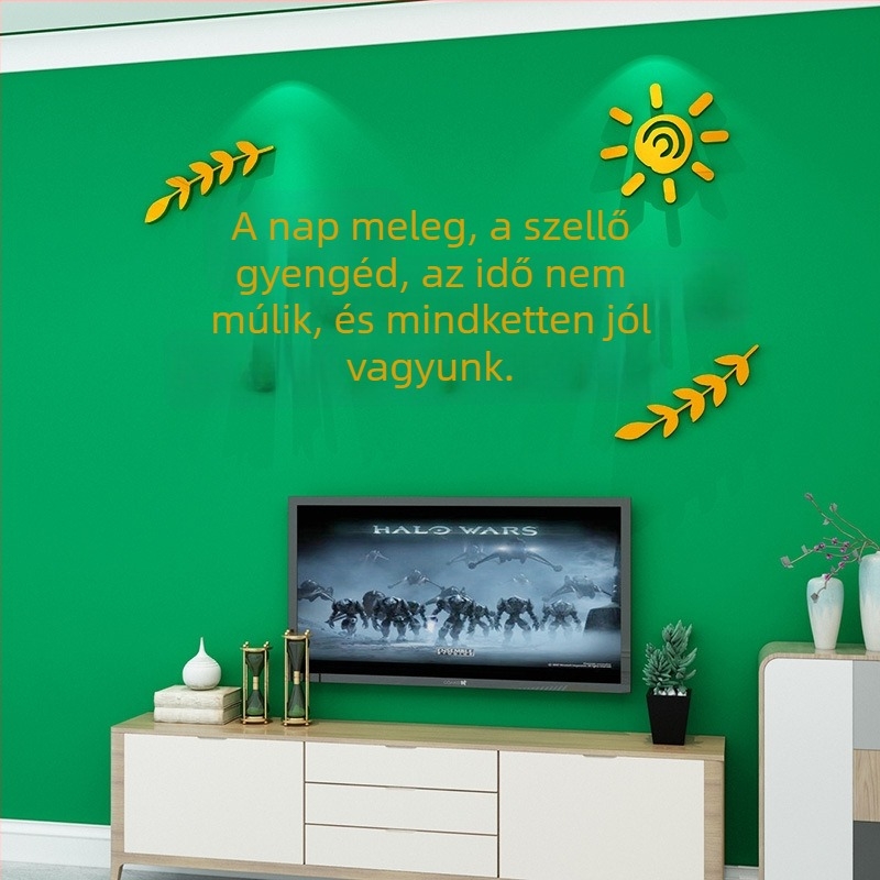 Hope szövegű 3D akril falikép matrica, skandináv stílus, vízálló, tájkép mintával, nappaliba