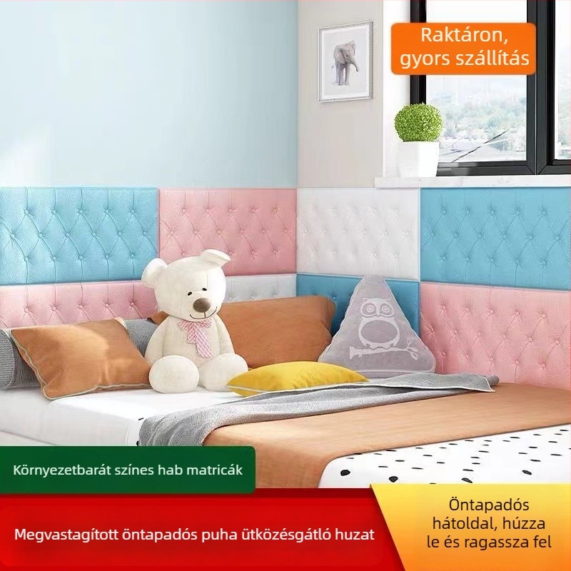 3D vízálló falikép dekoráció, öntapadó, nappali és hálószoba számára, puha fejtámla párnázat, ütésvédő, karácsonyi dekoráció