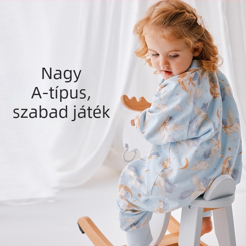 Hordozható baba alvózsák osztott lábakkal, dupla rétegű pamut, 1–3 éveseknek (80–100 cm), nylon cipzár, nyár–tavasz–ősz