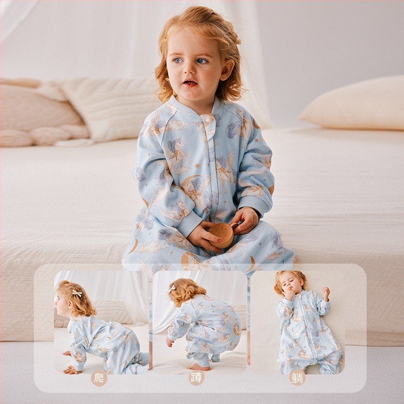 Hordozható baba alvózsák osztott lábakkal, dupla rétegű pamut, 1–3 éveseknek (80–100 cm), nylon cipzár, nyár–tavasz–ősz