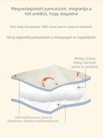 Kókusz-stílusú alvózsák újszülötteknek, 95% pamut, bélés 95% pamut, vastag téli meleg, 0–1 éveseknek, Biztonsági osztály A
