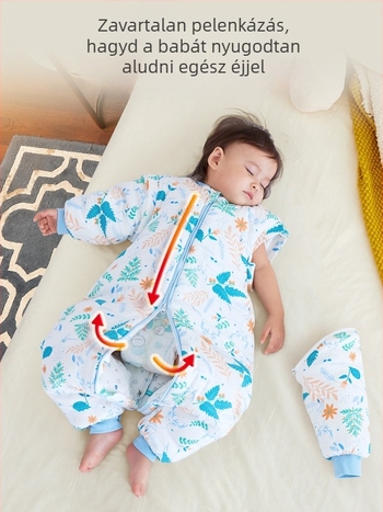 Xikati bébi alvózsák, vastag téli- és őszi modell, négyévszakos használat, állandó hőmérséklet, levehető ujjak, karikatúra mintázat