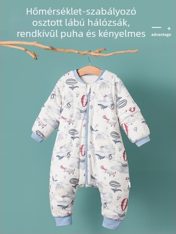 Gyermekek alvózsákja — vastag, quilted kivitel lábakkal elkülönített dizájnnal; anyag: 95% feletti tiszta pamut; bélés: 95% feletti pamut; töltet: poliészter pamut; mintázat: állat.