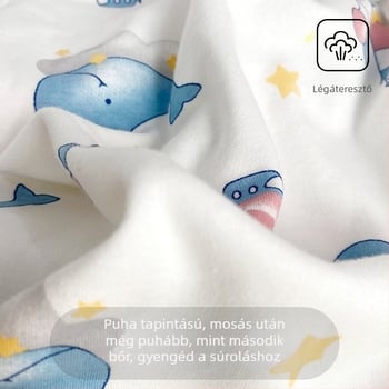 Gyerekeknek szóló két rétegű pamut alvózsák, tiszta pamut töltéssel, karikatúra mintával, lábakkal elválasztott kialakítással, tél–tavasz–őszre