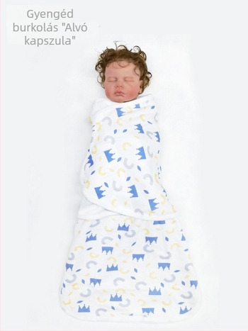 Baba alvózsák levehető ujjakkal, 95% pamut, mosható, vékony anyag, rajzfilm minta
