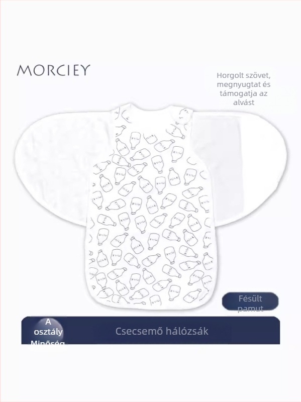 Baba alvózsák levehető ujjakkal, 95% pamut, mosható, vékony anyag, rajzfilm minta