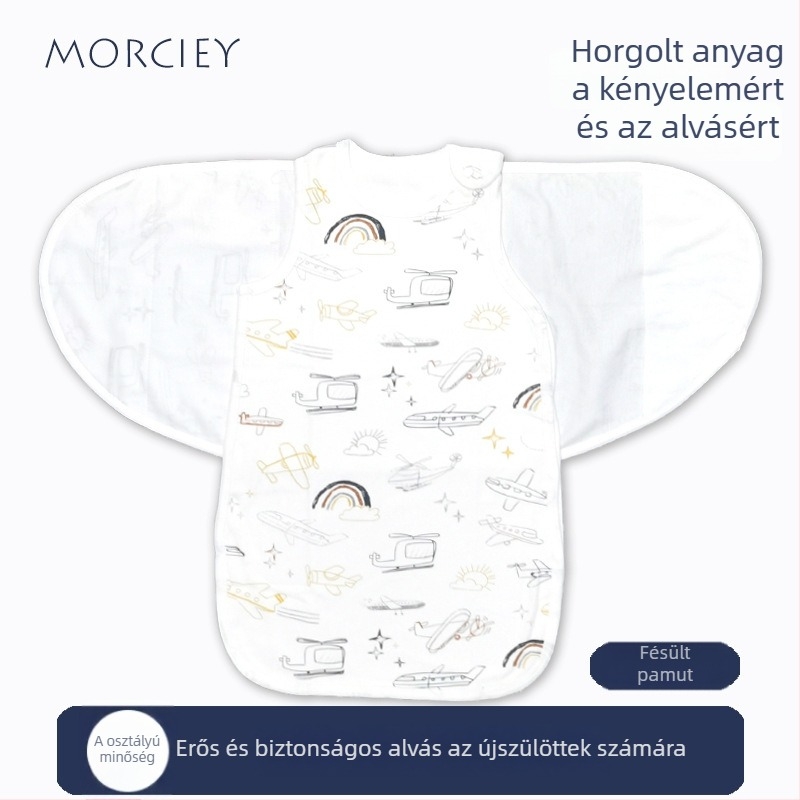 Baba alvózsák levehető ujjakkal, 95% pamut, mosható, vékony anyag, rajzfilm minta