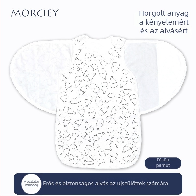 Baba alvózsák levehető ujjakkal, 95% pamut, mosható, vékony anyag, rajzfilm minta