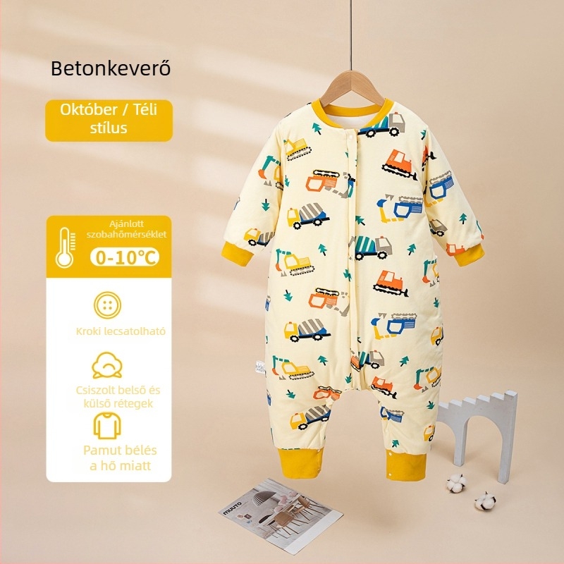 Gyerek hálózsák, vastag téli- és őszi-tavaszi időszakra, külső és bélés 95% pamut, töltet poliészter-pamut, állatmintás, műgyanta cipzár, biztonsági osztály A, 1–6 éveseknek