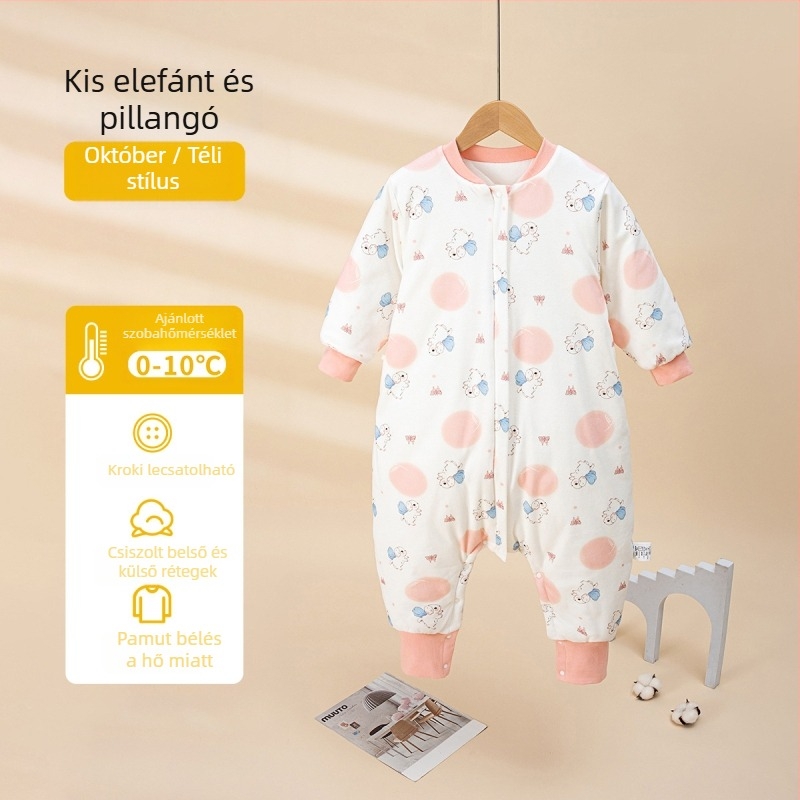 Gyerek hálózsák, vastag téli- és őszi-tavaszi időszakra, külső és bélés 95% pamut, töltet poliészter-pamut, állatmintás, műgyanta cipzár, biztonsági osztály A, 1–6 éveseknek