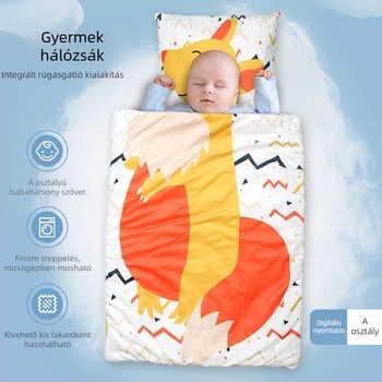 Téli-őszi-tavaszi baba hálózsák rajzolt mintával, meleg, 95 cm, 0–3 éveseknek