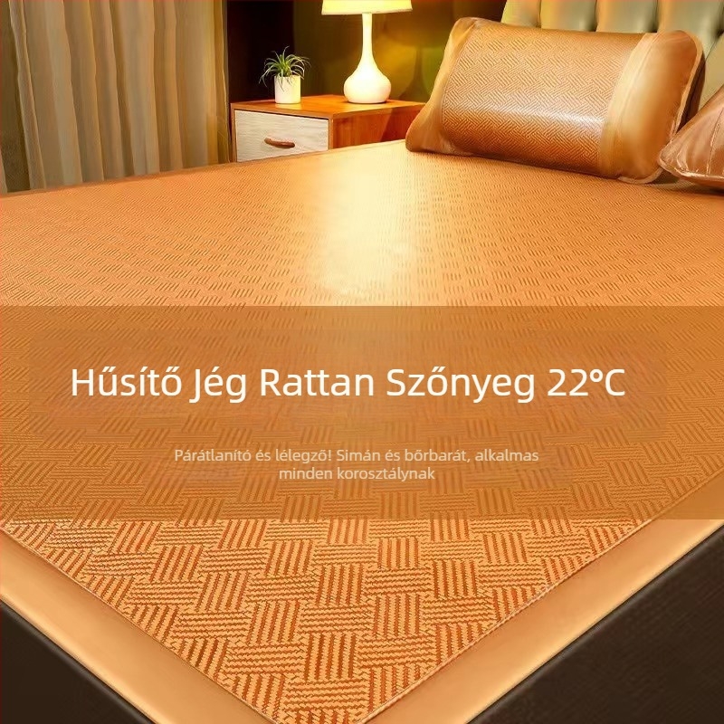 Háromrészes összecsukható jégselyem matrac-készlet, rattan design, szövés splicing