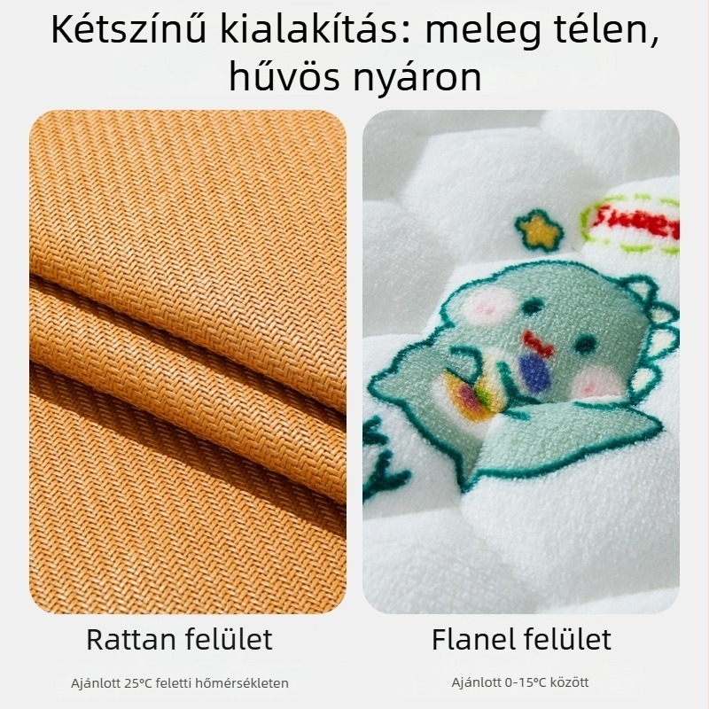 Flaneles babakocsis üléspárna, kétoldalas, négy évszakos