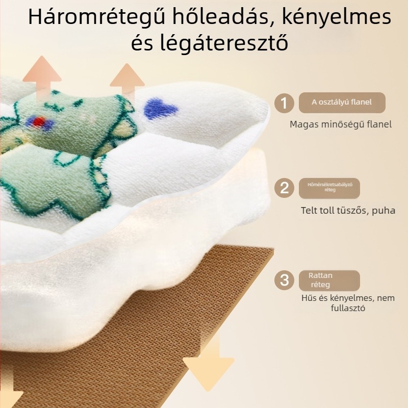 Flaneles babakocsis üléspárna, kétoldalas, négy évszakos