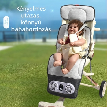 Vezeték nélküli elektromos szellőző matrac babakocsira, gyermeküléshez, kettős ventilátorral