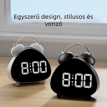 Ébresztőóra LED digitális kijelzővel | Elemről működik | Elektronikus mozgás | 24 órás kijelző | Erős csengő hang