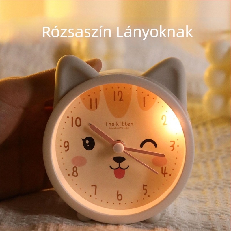 Asztali óra karikatúra dizájnnal, elemmel működik, ABS+szilikon ház, műanyag számlap, egyoldalas kijelző