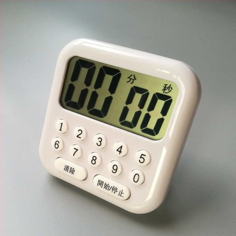 BK752 elektronikus konyhai időzítő LCD kijelzővel, négyszögletes alak, műanyag ház, elemről működik, elektronikus mozgás (LCD kijelző; elektronikus mozgás; műanyag ház; elemről működik; négyszögletes alak)