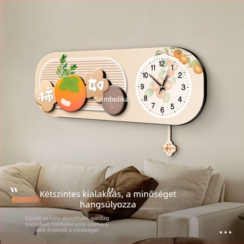 Nappali falióra, minimalistán modern dizájn, szarvas motívum, friss, magas minőségű dekoratív óra, fúrás nélküli szerelés, csendes járás