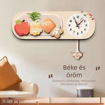 Nappali falióra, minimalistán modern dizájn, szarvas motívum, friss, magas minőségű dekoratív óra, fúrás nélküli szerelés, csendes járás