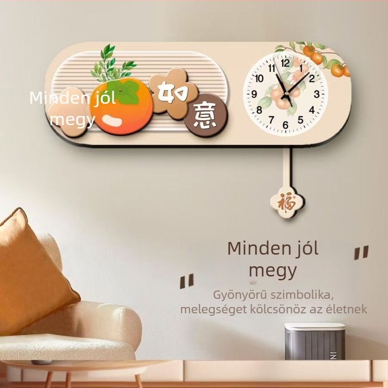 Nappali falióra, minimalistán modern dizájn, szarvas motívum, friss, magas minőségű dekoratív óra, fúrás nélküli szerelés, csendes járás