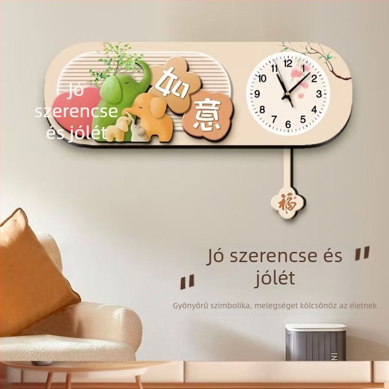 Nappali falióra, minimalistán modern dizájn, szarvas motívum, friss, magas minőségű dekoratív óra, fúrás nélküli szerelés, csendes járás