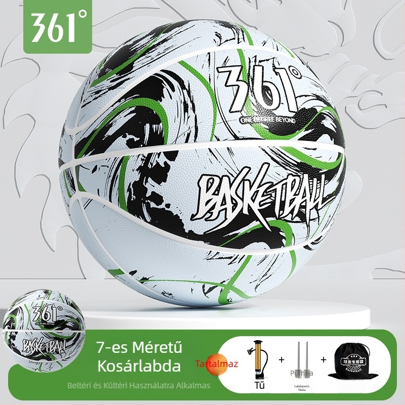 361° sárkányos mintázatú kosárlabda kültéri cementes pályára – kopásálló, magas rugalmasságú, kék labda, méret 7 felnőtteknek és méret 5 fiataloknak