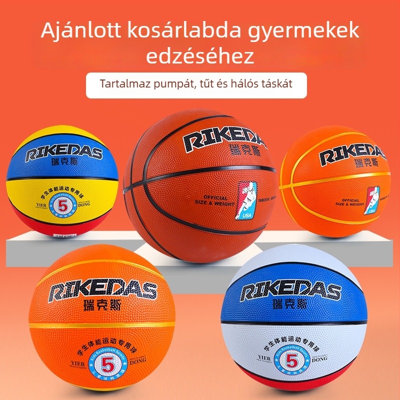Gyerekeknek edzésre szánt kosárlabda, magas rugalmú gumi, 3–7-es méretek