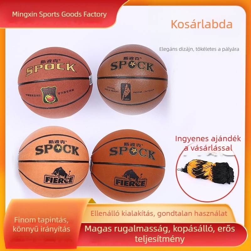 Dobozos bőrbasketball beltéri és kültéri rendezvényekhez, méret 7, felnőtteknek és tinédzsereknek, cementpadlókhoz, nedvességelnyelő