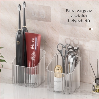 Jin Xi falra szerelhető, fúrás nélküli fürdőszobai tárolópolc arctisztító termékekhez | műanyag | 10 kg teherbírás | könnyed luxus stílus