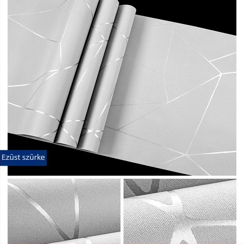 Minimalista 3D csíkos nem szövött tapéta görbült hullám mintával, kanapéhoz, fejvég fal mögötti falhoz és szállodai beltérhez