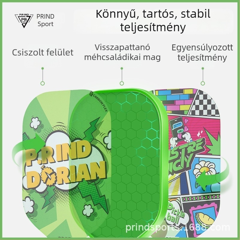 Pickleball ütő – professzionális karbonszálas, ultra könnyű, edzésmodell – Pu Rui, 230 g