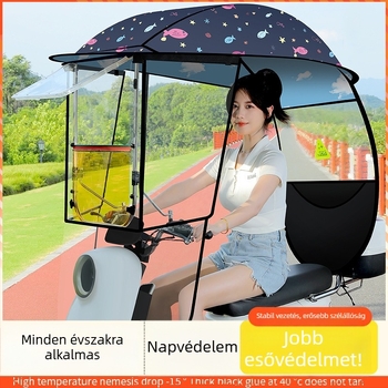 Langlong elektromos jármű esővédő napernyő – szélálló és esőálló, UPF>40, 210T anyag, középrúd rostból, kézi nyitás, tömeg 2,8 kg