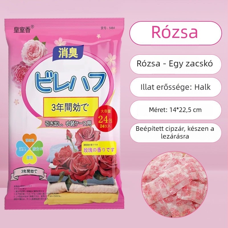 Royal Incense molyirtó golyók ruhásszekrényhez — rózsa illatú, védelem a nedvesség és a kártevők ellen, 96 darab