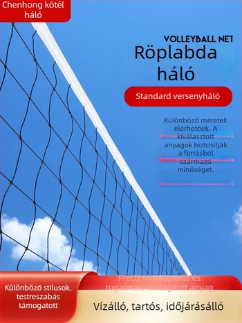 Röplabdaháló standard versenyre, vastag súlyozott váz, Chenhong, anyag poliészter/PE