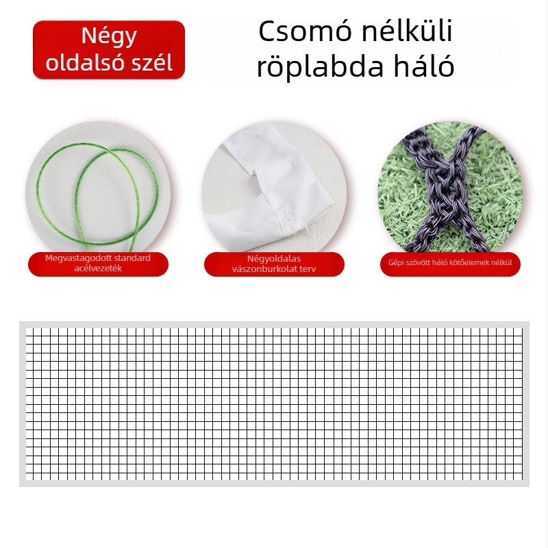 Röplabdaháló standard versenyre, vastag súlyozott váz, Chenhong, anyag poliészter/PE