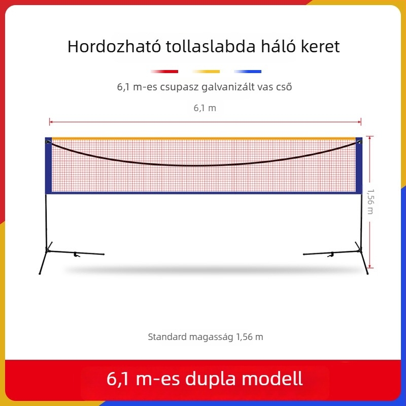 Cssit tollaslabda háló keret, hordozható, összehajtható, beltéri és kültéri használatra, professzionális versenyszabvány