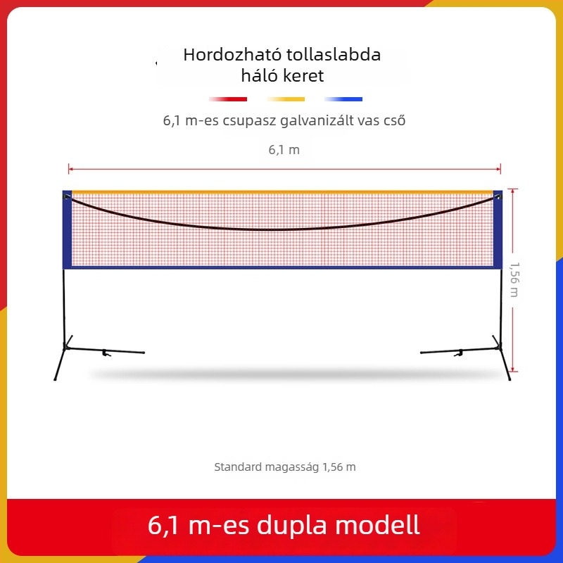 Cssit tollaslabda háló keret, hordozható, összehajtható, beltéri és kültéri használatra, professzionális versenyszabvány