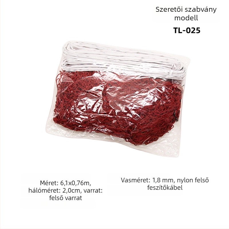 Liansheng tollaslabda háló, standard versenynélk nylonból és poliészterből; Termékkategória: tollaslabda háló; Alkalmazási területek: asztalitenisz; Engedélyezett magánmárkák: Igen