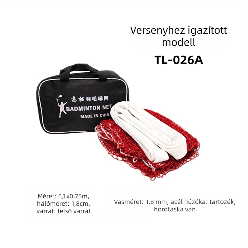 Liansheng tollaslabda háló, standard versenynélk nylonból és poliészterből; Termékkategória: tollaslabda háló; Alkalmazási területek: asztalitenisz; Engedélyezett magánmárkák: Igen