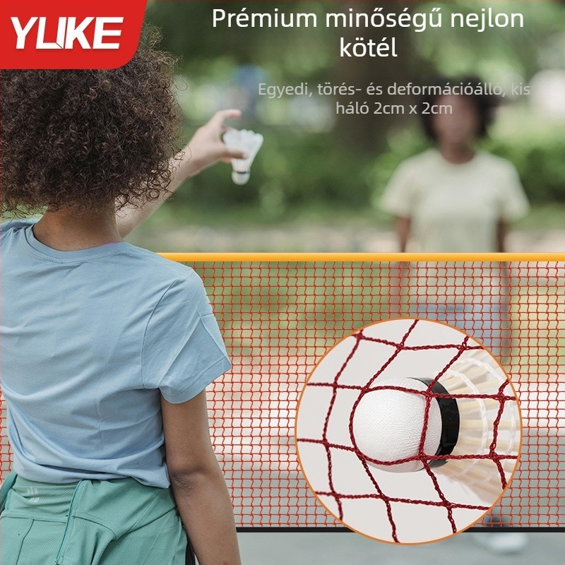 Badminton hálókeret, összecsukható, hordozható belső és kültéri használatra, nylon anyag, márka Yuke, termékkód YPWJ
