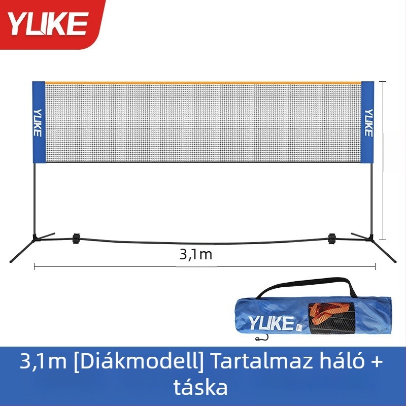 Badminton hálókeret, összecsukható, hordozható belső és kültéri használatra, nylon anyag, márka Yuke, termékkód YPWJ