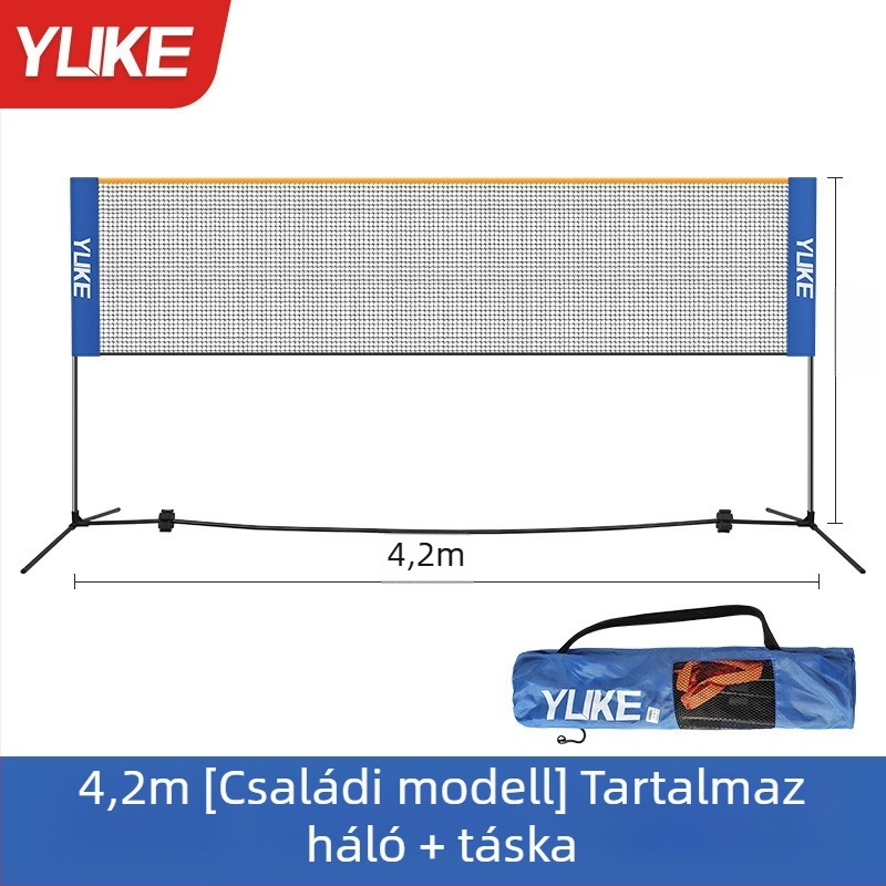 Badminton hálókeret, összecsukható, hordozható belső és kültéri használatra, nylon anyag, márka Yuke, termékkód YPWJ