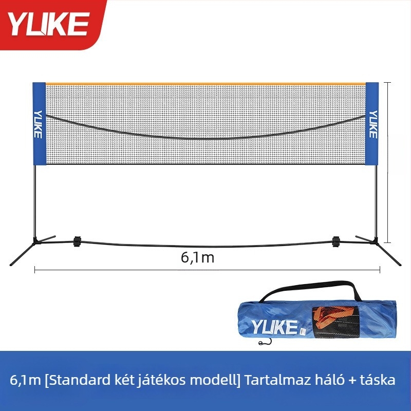 Badminton hálókeret, összecsukható, hordozható belső és kültéri használatra, nylon anyag, márka Yuke, termékkód YPWJ