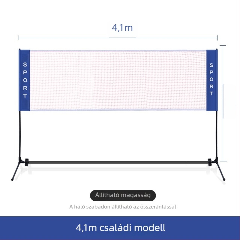 Hordozható tollaslabda hálóváz - összecsukható beltérre és kültérre, standard háló, testreszabás elérhető
