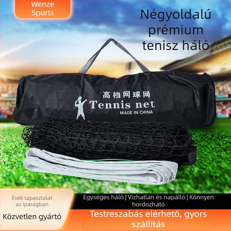 Csomómentes tenisz háló egyes- és páros játékokra, professzionális versenyekhez, PE anyag, 3 kg