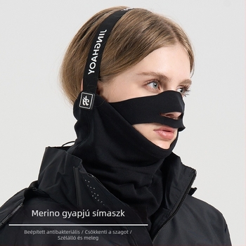 Haoshun Merino gyapjú keverék kerékpármaszk – uniszex arca- és nyakfedő, szélálló, meleg, lélegző, rugalmas; síeléshez, kerékpározáshoz, túrázáshoz